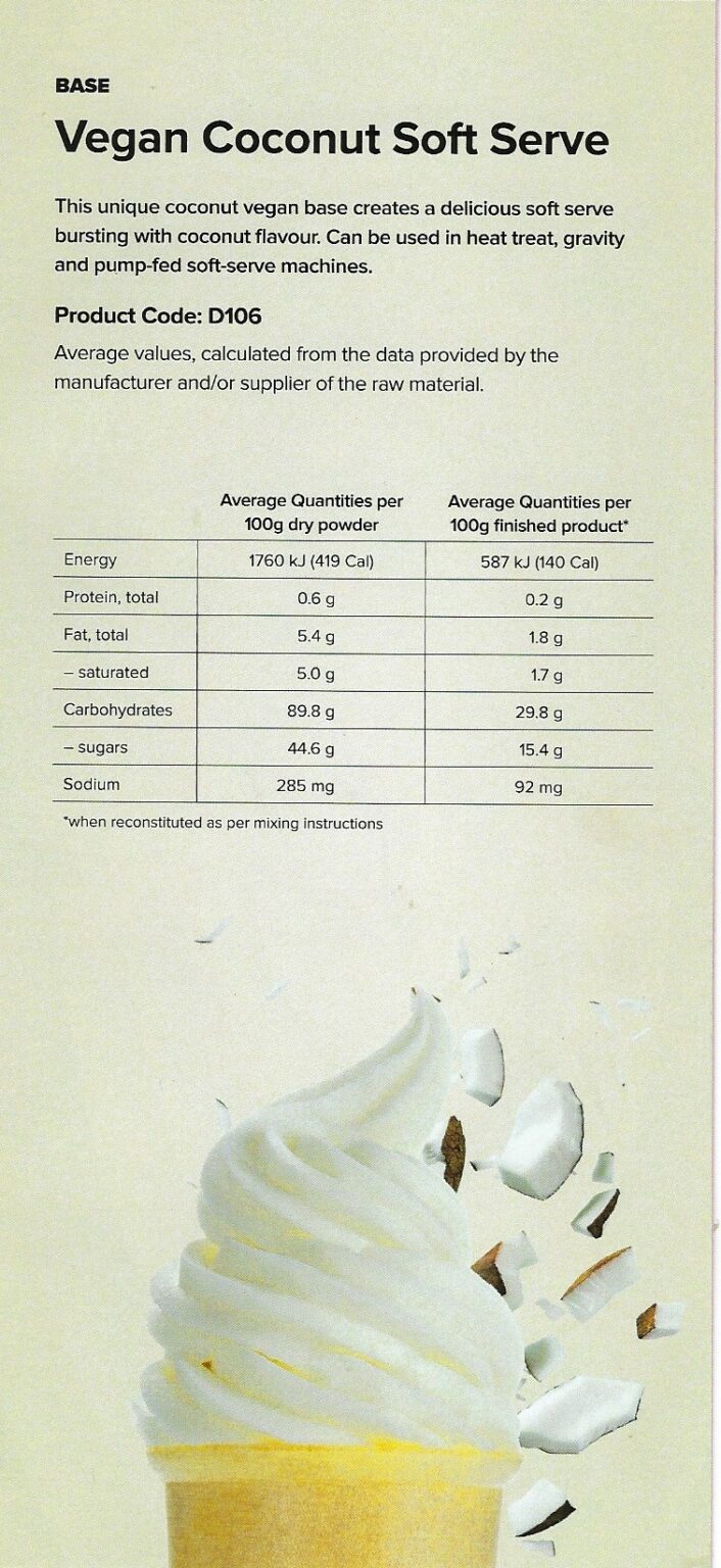 Monalisa Coconut Vegan Soft Serve Powder NZ Food Supplies